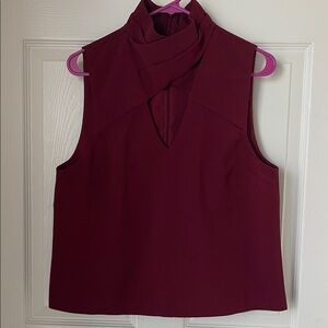 C/MEO Collective Deep Red Sleeveless Blouse